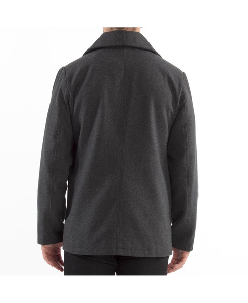 Men's Mason Wool Blend Pea Coat Jacket Double Breasted Dress Coat