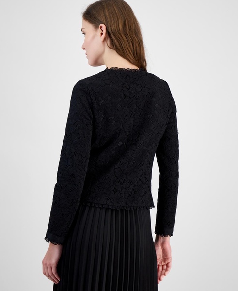 Women's Lace Button-Front Patch-Pocket Jacket