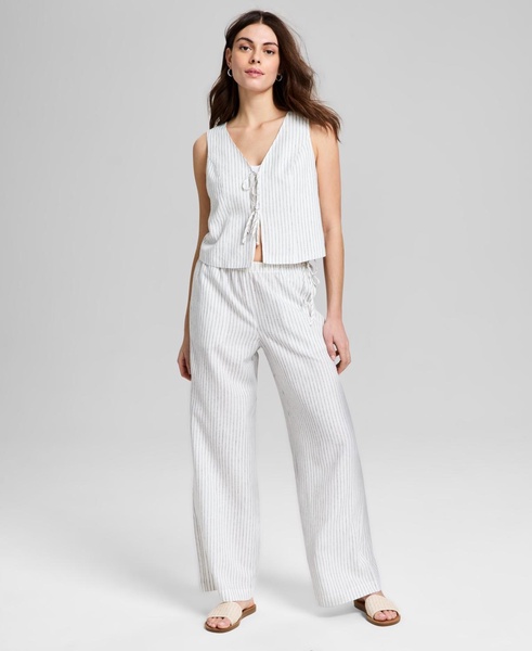Women's Striped Tie-Front Vest, Regular & Petites, Exclusively at Macy's