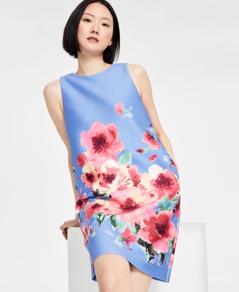 Petite Cascading Florals Sleeveless Shift Dress