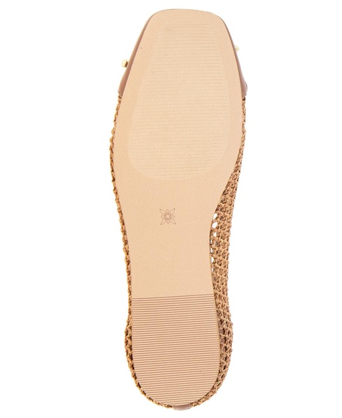 Women's Hartly Woven Raffia Square Toe Ballet Flats