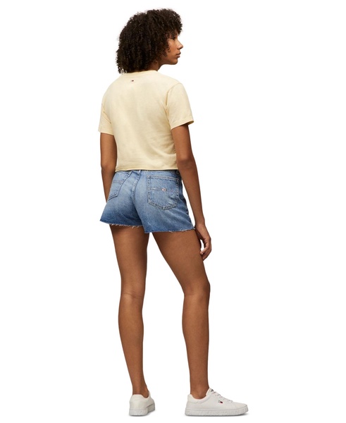 Women's Cotton Crop Varsity Crewneck Tee