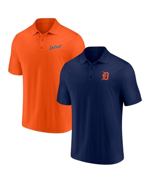 Men's Navy, Orange Detroit Tigers Dueling Logos Polo Shirt Combo Set