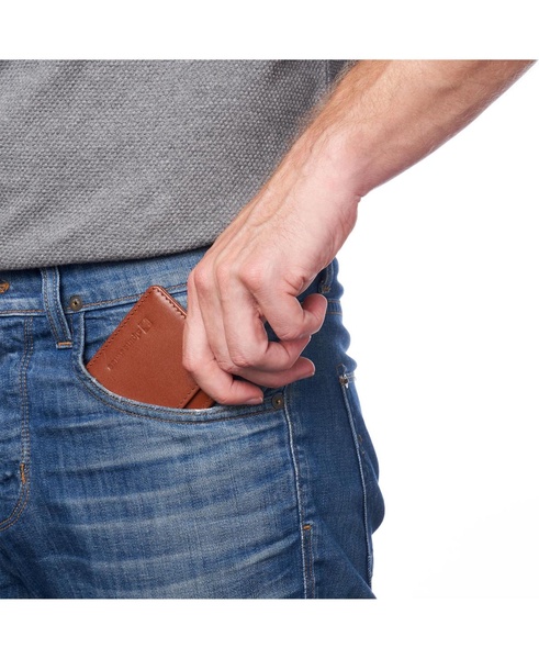 Mens RFID Safe Front Pocket Wallet Smooth Leather Slim Card Holder