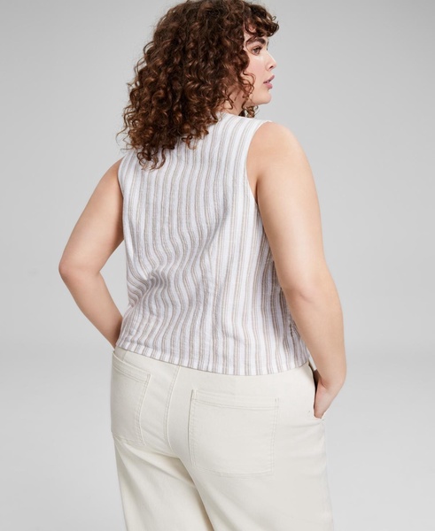 Trendy Plus Size Striped Vest, Exclusively at Macy's