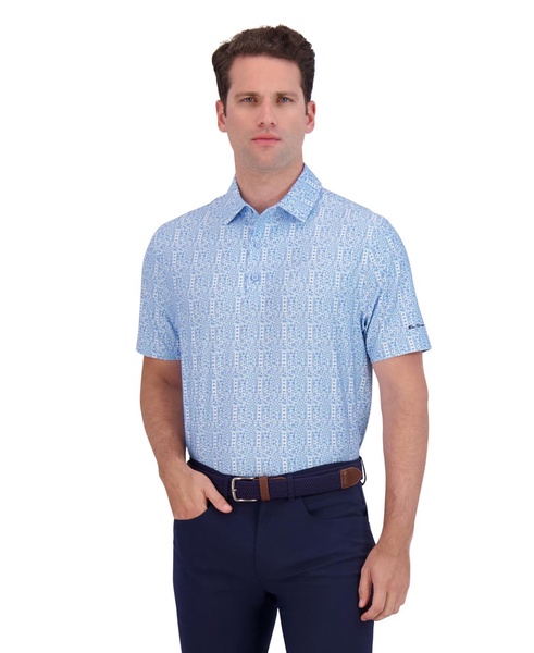 Men's Golf Watercolor Geo Sports Fit Polo Shirt