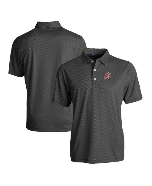 Men's Black/White SMU Mustangs Pike Eco Symmetry Print Stretch Polo