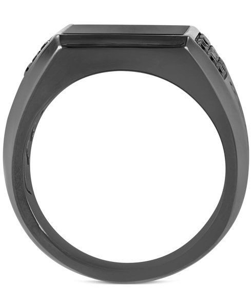 EFFY® Men's Onyx and Black Spinel Statement Ring in Black Rhodium-Plated Sterling Silver