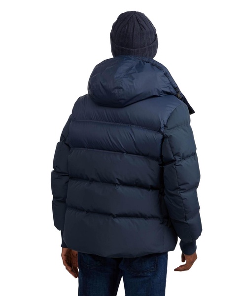 men’s comet mixed media puffer with detachable hood