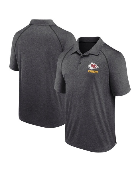 Men's Heather Charcoal Kansas City Chiefs Making Waves Raglan Polo
