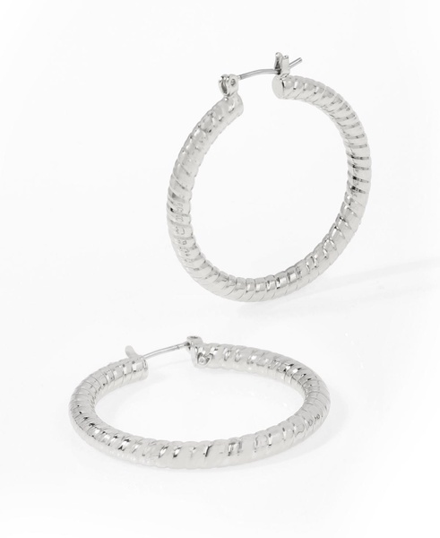 Textured Medium Hoop Earrings