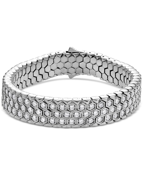 Men's Black Cubic Zirconia Hexagon Set Multirow Link Bracelet (Also in White Cubic Zirconia)