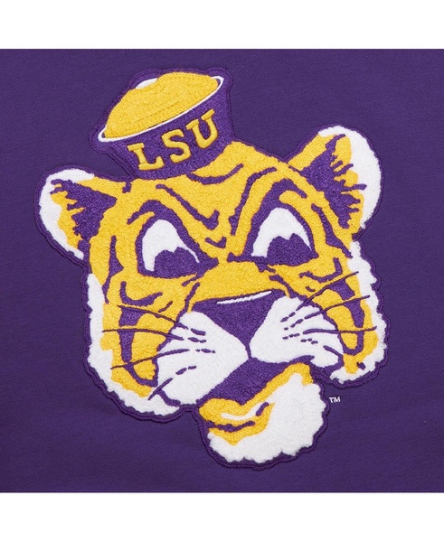 Men's Purple LSU Tigers Chainstitch Fleece Pullover Hoodie