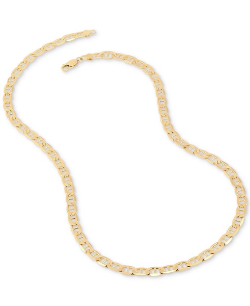 Polished Solid Mariner Link 22" Chain Necklace (6-1/6mm) in 10k Gold