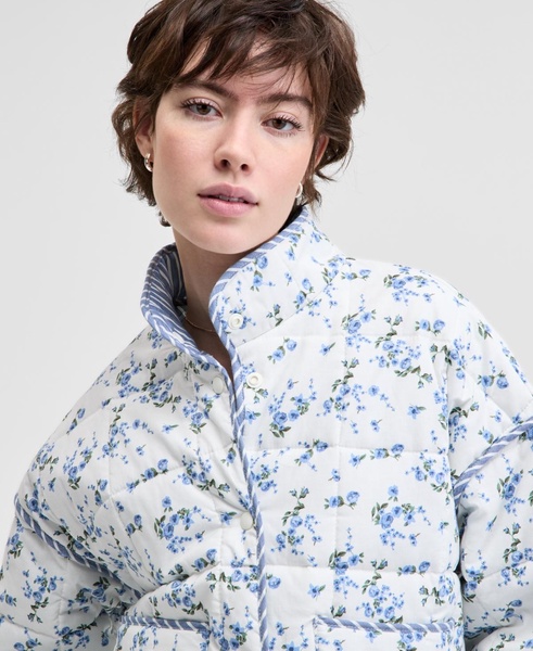 Women's Quilted Reversible Relaxed-Fit Jacket, Regular & Petites