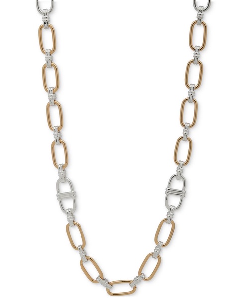 Two-Tone Linked Strandage Necklace, 42"