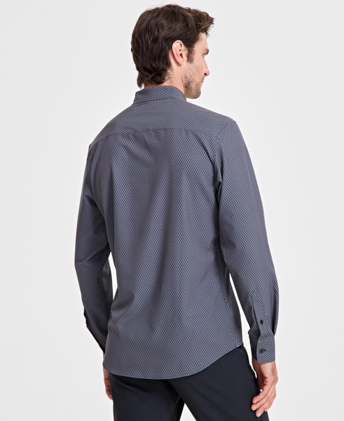 Men's Alfatech Hex Line Regular-Fit 4-Way Stretch Geo-Print Button-Down Shirt, Created for Macy's 