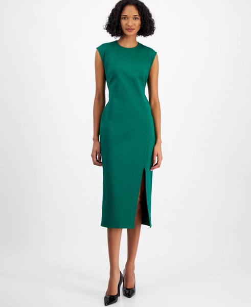 Women's Cap-Sleeve Crewneck Midi Sheath Dress, Created for Macy's