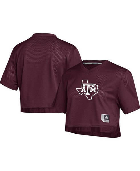 Women's Maroon Texas A&M Aggies V-Neck Cropped Jersey
