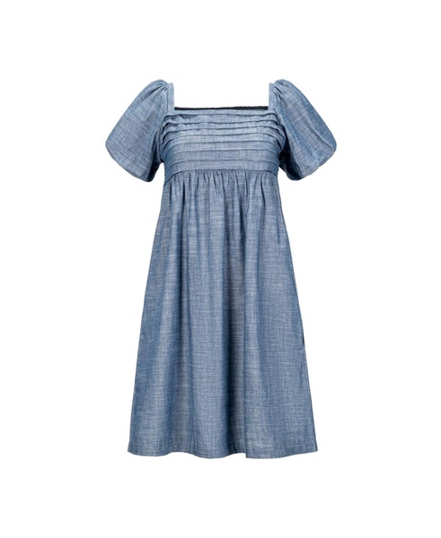 Women's Organic Ruched Bodice Chambray Dress