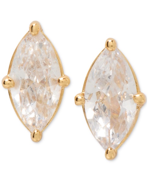 Gold-Tone Cubic Zirconia Marquise Stud Earrings