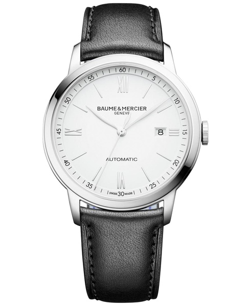 Men's Swiss Automatic Classima Black Leather Strap Watch 42mm M0A10332