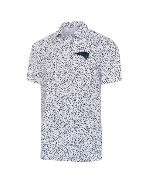 Men's White New England Patriots Motion Polo Shirt