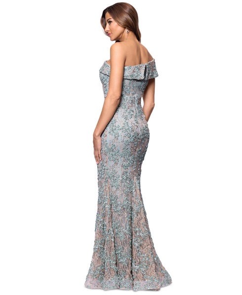 Women's One-Shoulder Soutache Lace Gown