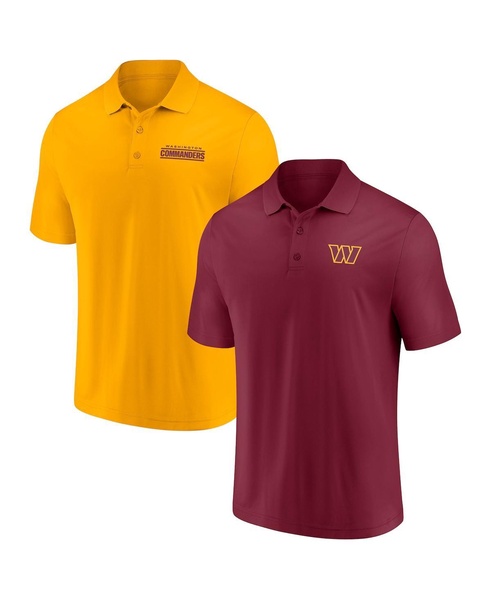 Men's Burgundy, Gold Washington Commanders Dueling Two-Pack Polo Shirt Set