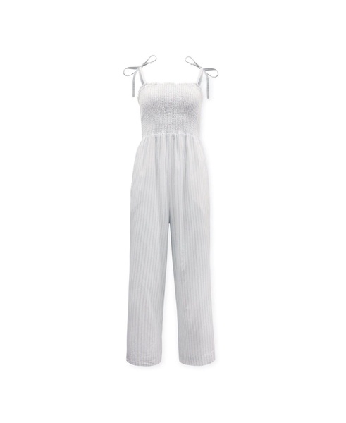 Women's Organic Cotton Smocked Button Front Jumpsuit
