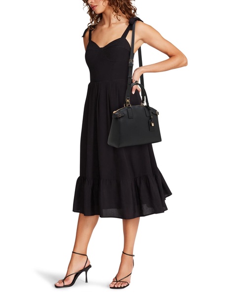Belted Curved with Convertible Strap Satchel Bag