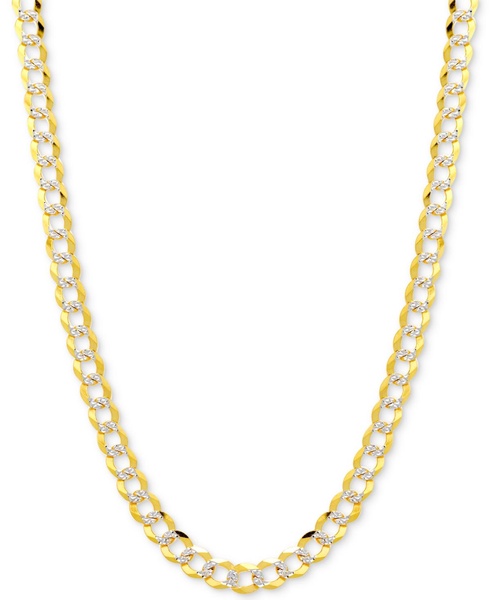 18" Two-Tone Open Curb Link Chain Necklace (3-1/6mm) in Solid 14k Gold & White Gold