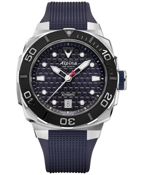 Men's Swiss Automatic Seastrong Extreme Blue Rubber Strap Watch 39mm