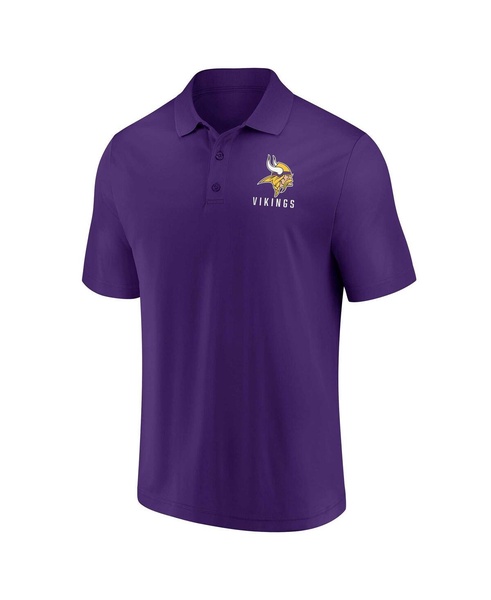 Men's White, Purple Minnesota Vikings Lockup Two-Pack Polo Shirt Set