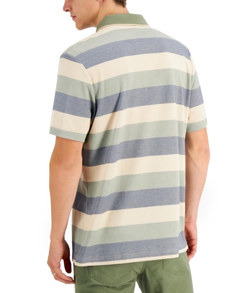 Men's Regular-Fit Striped Supima Blend Polo Shirt, Created for Macy's 