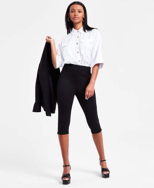 Women's Ponté-Knit Side-Zip Capri Pants, Exclusively at Macy's