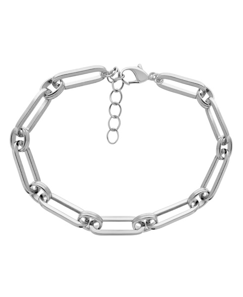 Gold or Silver Plated Circle Oblong Link Bracelet