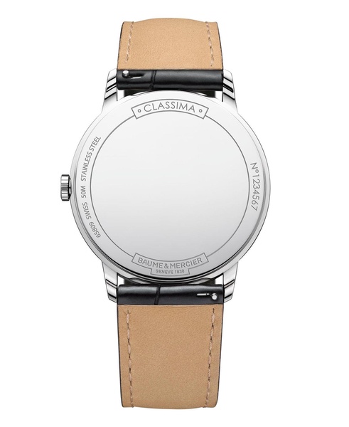 Men's Swiss Classima Black Leather Strap Watch 40mm M0A10324