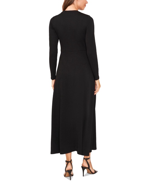 Petite Cross-Over-Front Long-Sleeve Dress