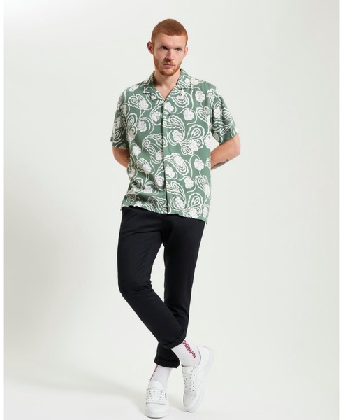 Men's Paisley Swirl Print Short Sleeve Shirt
