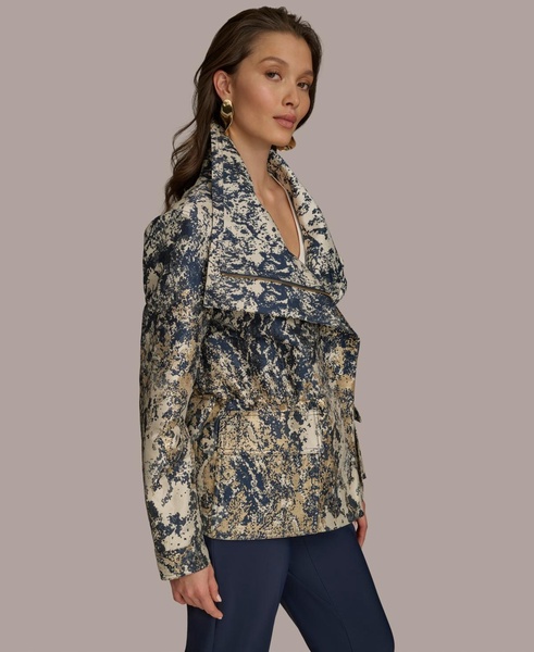 Women's Metallic Jacquard Zip-Front Jacket