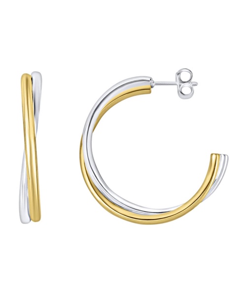 Two Tone Layered Hoop Earring