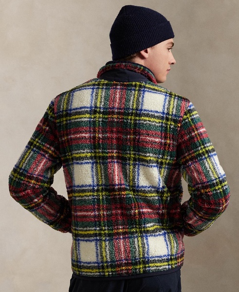 Men's Plaid Pile Fleece Hybrid Jacket