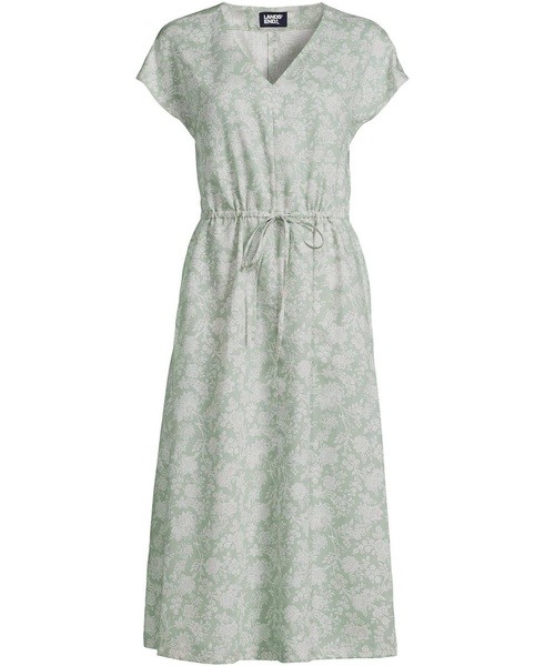 Women's TENCEL Fiber V-Neck Midi Dress