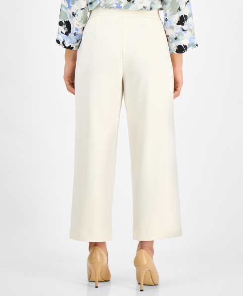 Women's Tie-Front Pull-On Cropped Wide-Leg Pants