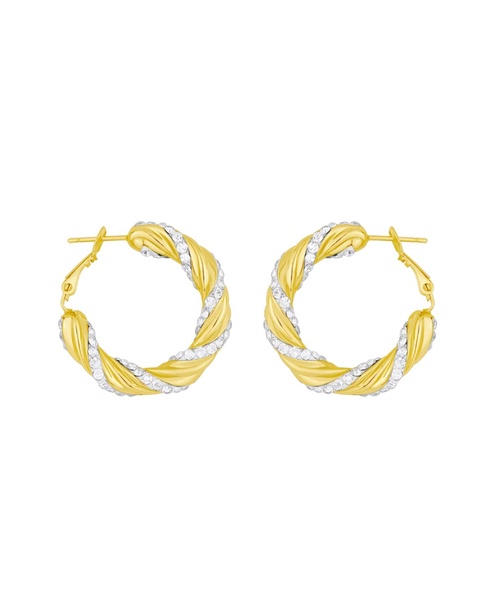 Clear Crystal Twist Hoop Earrings