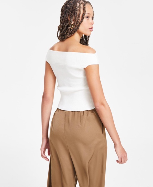 Women's Off-The-Shoulder Cutout Sweater Tank, Exclusively at Macy's