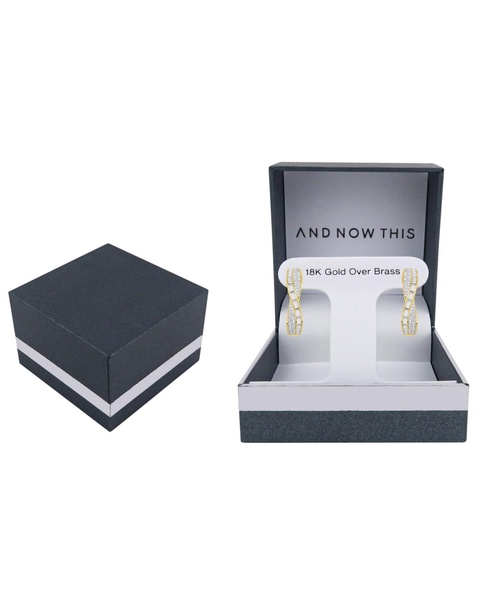 18K Gold Plated Crystal Hoop Earrings