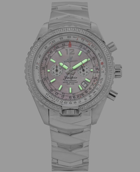 Women's Jackie Chronograph Multifunctional Silver-Tone Stainless Steel Bracelet Watch 41-1/2mm