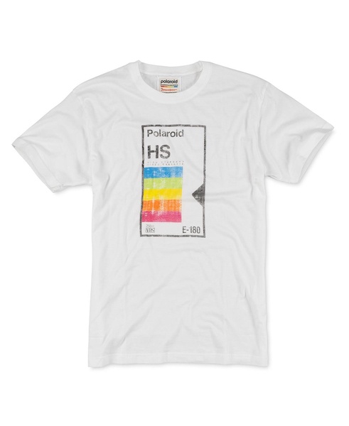 Men's and Women's White Polaroid Vintage-like Fade T-Shirt